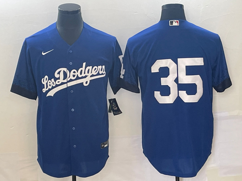 Men's Los Angeles Dodgers #35 Cody Bellinger Royal City Connect Cool Base Stitched Baseball Jersey